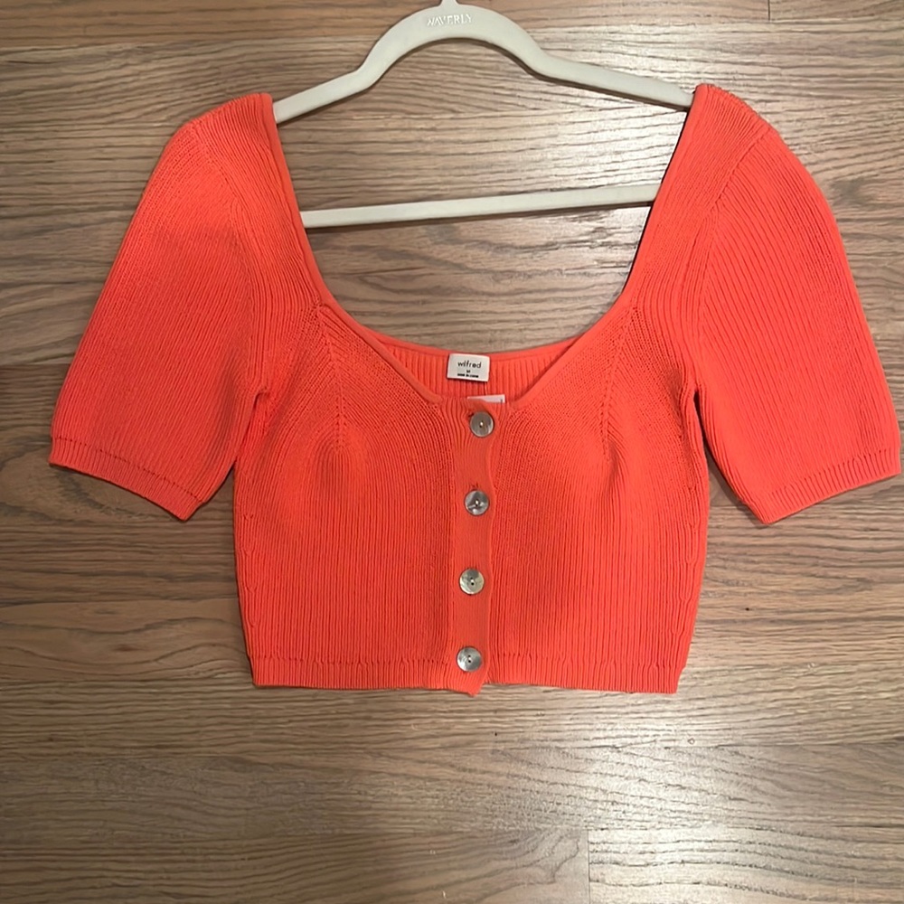 Aritzia crop knit top